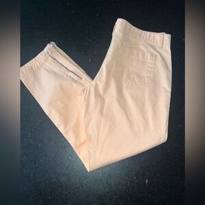 NEW BANANA REPUBLIC PEACH RYAN FIT CROP PANTS ZIPPER ANKLES SZ 8
